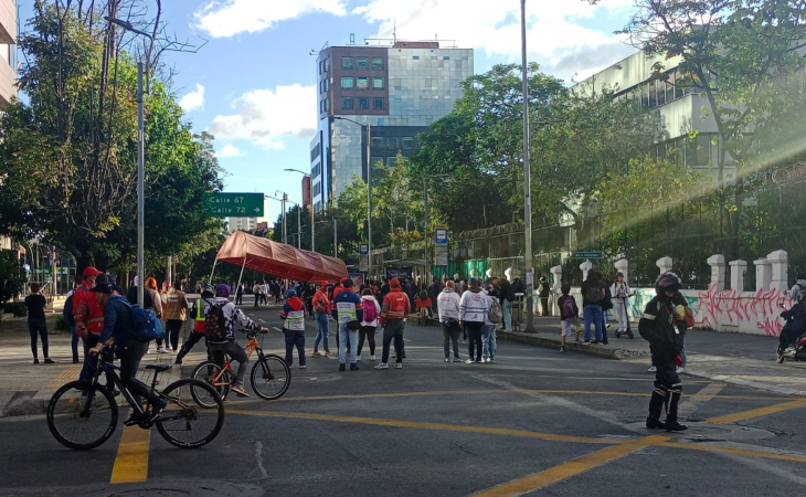 Ojo al trancón: hay protestas sobre la Carrera 11 con Calle 74 trancón